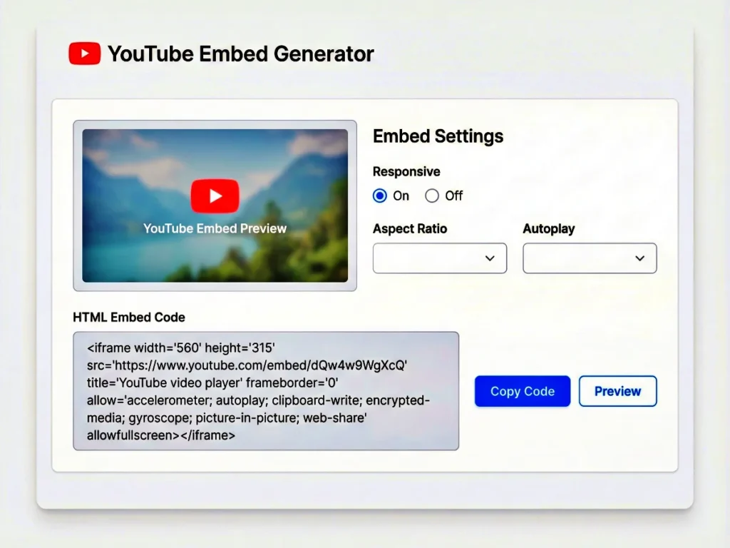 YouTube Embed Generator: No 1 Powerful Free Tool